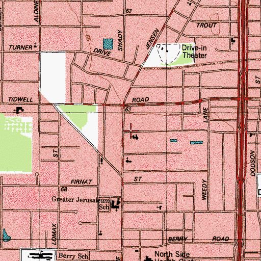 Topographic Map of New Day Deliverance Holiness Church, TX