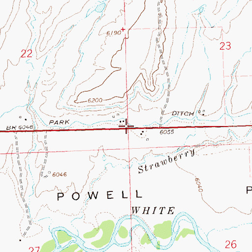 Topographic Map of Powell Park Ditch, CO