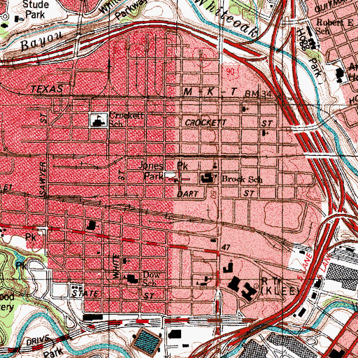 Topographic Map of Saint Paul Church, TX