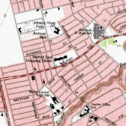 Topographic Map of Trinity Fellowship Church, TX