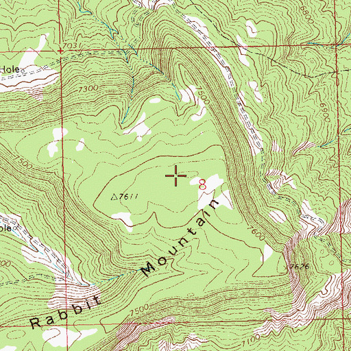 Topographic Map of Rabbit Mountain, CO