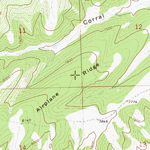 Topographic Map of Airplane Ridge, CO
