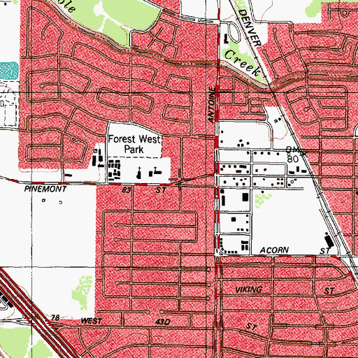Topographic Map of Saint Giles Presbyterian Church, TX