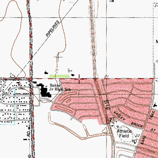 Topographic Map of Saint James United Presbyterian Church, TX