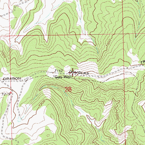 Topographic Map of Dragon Douglas Trail, CO