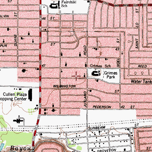 Topographic Map of True Holiness Pentecostal Church, TX