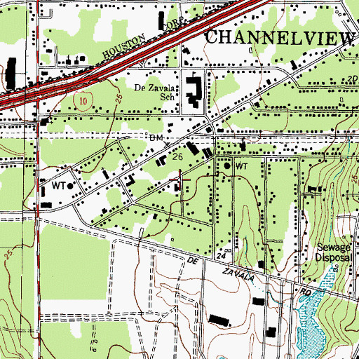 Topographic Map of United Pentecostal Church, TX