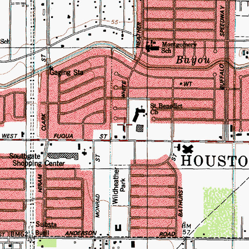 Topographic Map of Christ Presbyterian Church, TX