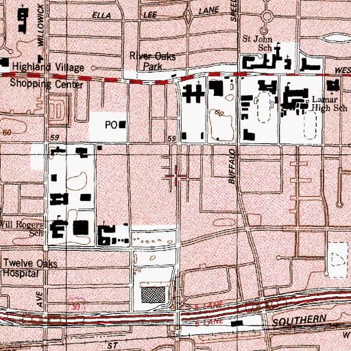 Topographic Map of Christ the King Presbyterian Church, TX