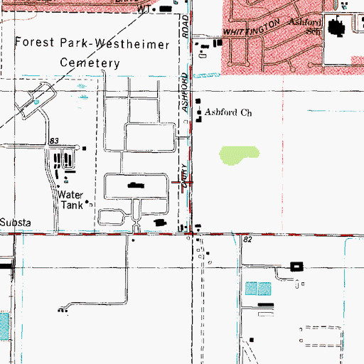Topographic Map of Formosan Presbyterian Church of Greater Houston, TX