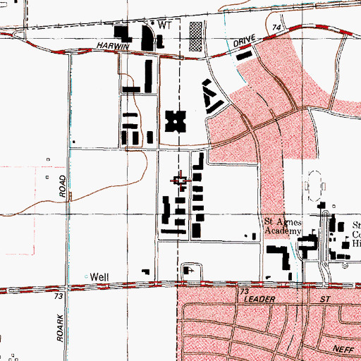 Topographic Map of Grace Taiwan Presbyterian Church, TX