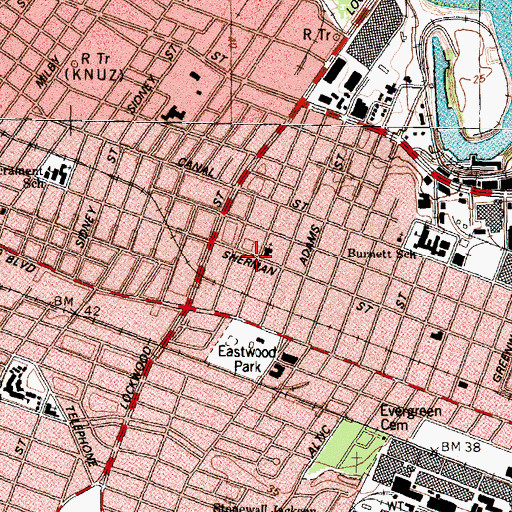 Topographic Map of Oaklawn Presbyterian Church, TX