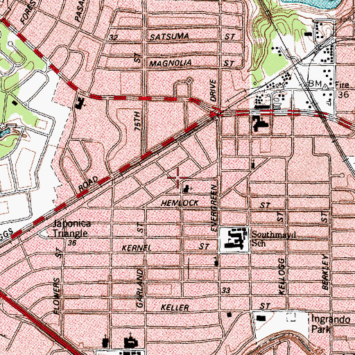 Topographic Map of Seventh Day Church of God, TX