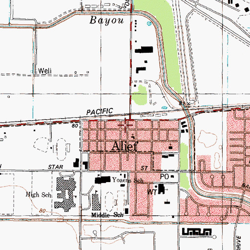 Topographic Map of Alief Community Church, TX