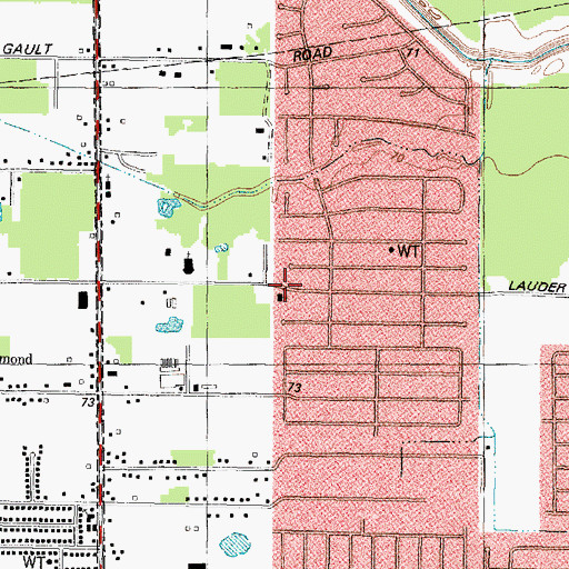 Topographic Map of Bethel Community Church, TX