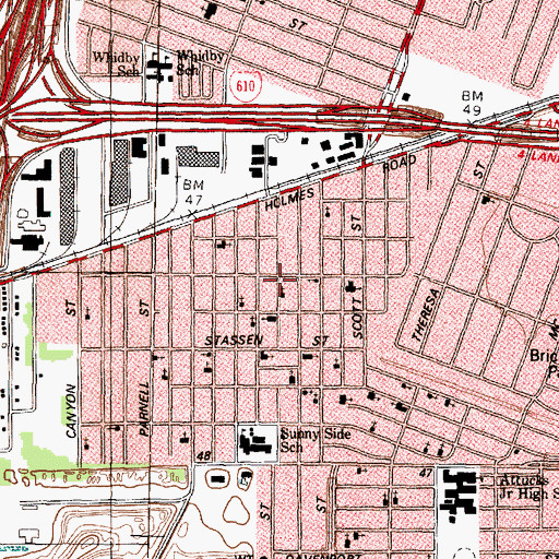 Topographic Map of Bible Way Holiness Church, TX