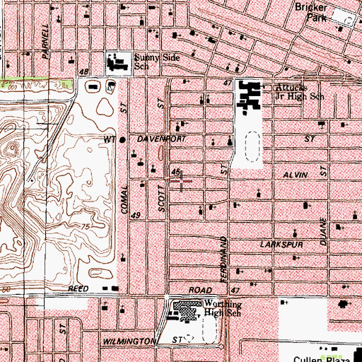 Topographic Map of First Pentecostal Church, TX
