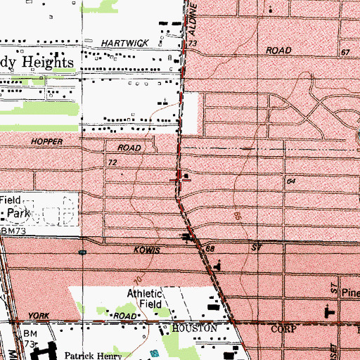 Topographic Map of Friendly Tabernacle Pentecostal Church of God, TX