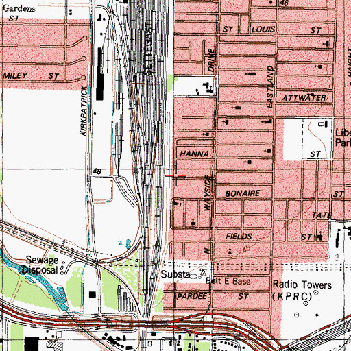 Topographic Map of Holy Ghost Pentecostal Church, TX