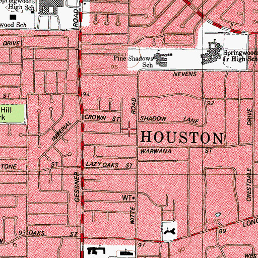 Topographic Map of Iglesia de Cristo Pentecostal Hispana Church, TX