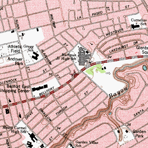 Topographic Map of Iglesia de Cristo Pentecostal Hispana Church, TX