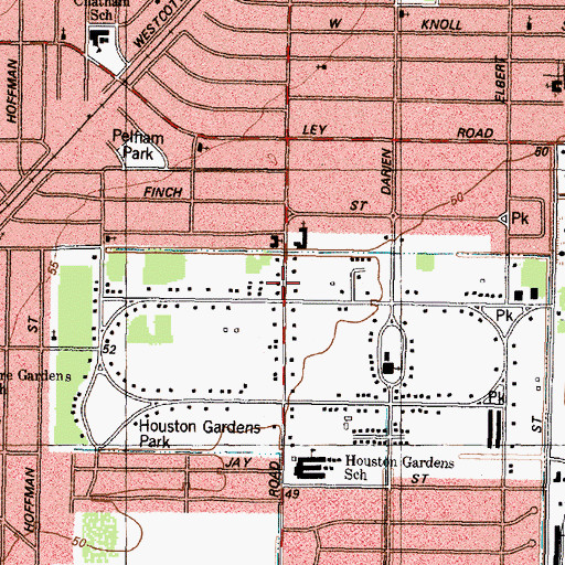 Topographic Map of Wesley Methodist Church, TX