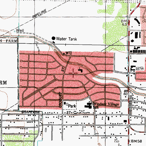 Topographic Map of Windsor Village United Methodist Church, TX