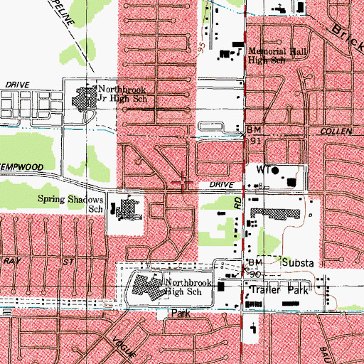 Topographic Map of Iglesia de Dios Pentecostes Church, TX