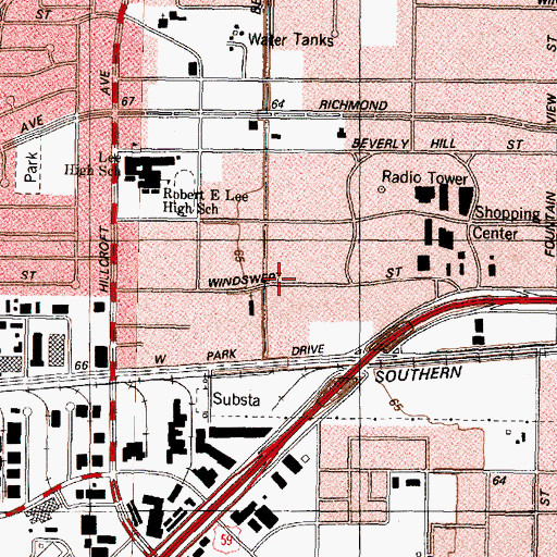 Topographic Map of Iglesia el Dios Vivo Pentecoste Church, TX