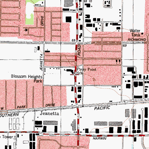 Topographic Map of Iglesia Pentecostal Unida Espana Church, TX