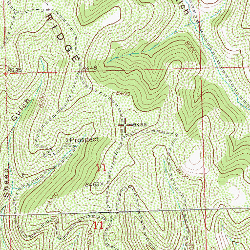 Topographic Map of Puddin Ridge, CO