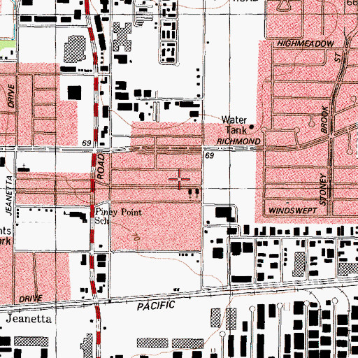 Topographic Map of Iglesia Pentecostes Getsemani Church, TX