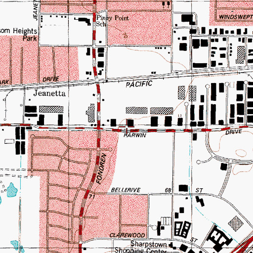 Topographic Map of Iglesia Pentecostes Monte Calvario Church, TX