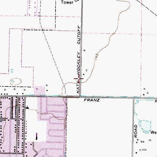 Topographic Map of Katy Pentecostal Church, TX
