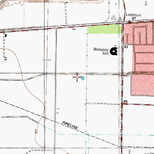 Topographic Map of Pentecostal New Birth Church, TX