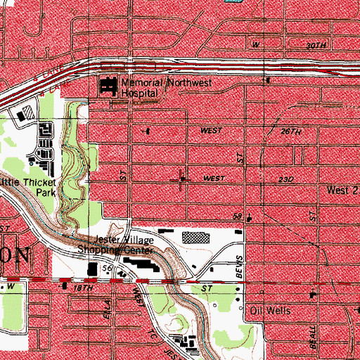 Topographic Map of Shady Acres Pentecostal Church of God, TX