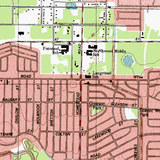 Topographic Map of Love United Methodist Church, TX