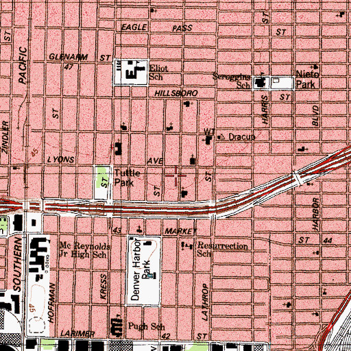 Topographic Map of Ludtke Methodist Church, TX