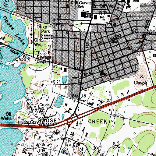 Topographic Map of Southern Congregational Methodist Church, TX