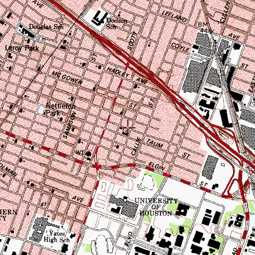 Topographic Map of Boynton United Methodist Church, TX