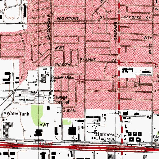 Topographic Map of Dong San United Methodist Church, TX