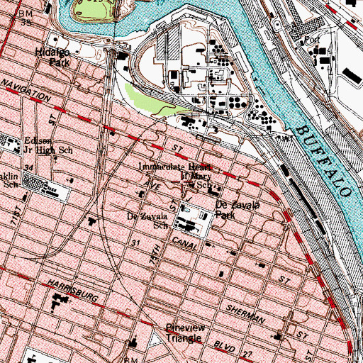 Topographic Map of El Buen Pastor United Methodist Church, TX