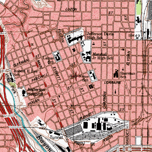 Topographic Map of El Mesias Methodist Church, TX