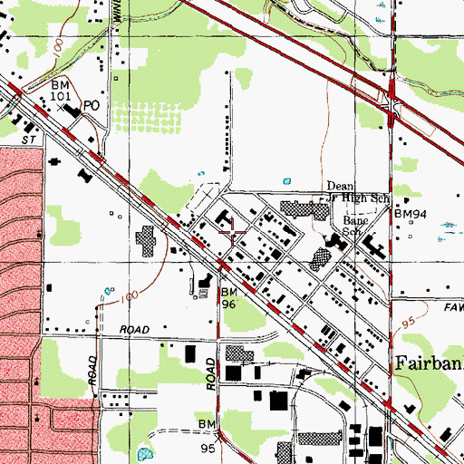 Topographic Map of Fairbanks United Methodist Church, TX
