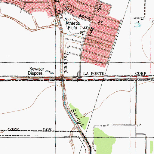 Topographic Map of First United Methodist Church of La Porte Church, TX