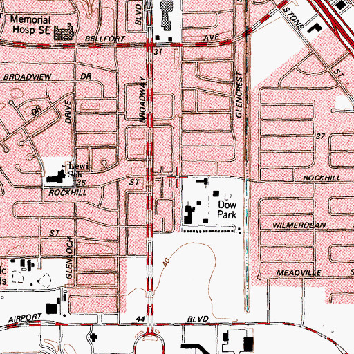 Topographic Map of Glenbrook United Methodist Church, TX