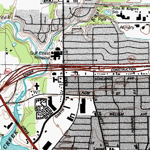 Topographic Map of Saint Pauls Lutheran Church, TX