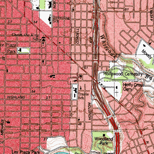Topographic Map of Zion Lutheran Church, TX
