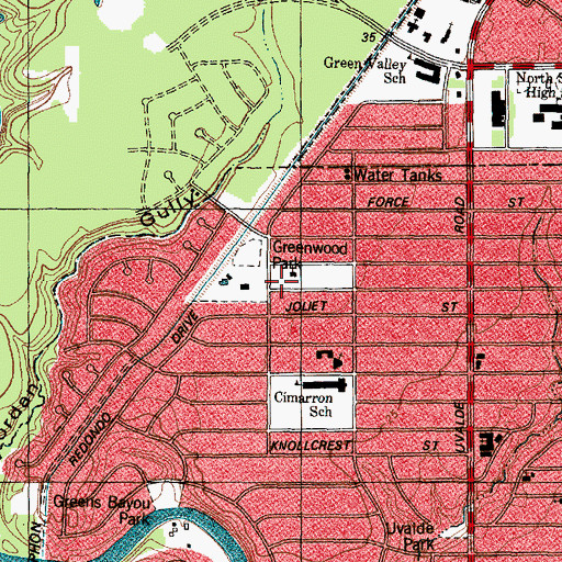 Topographic Map of Saint Timothys Episcopal Church, TX