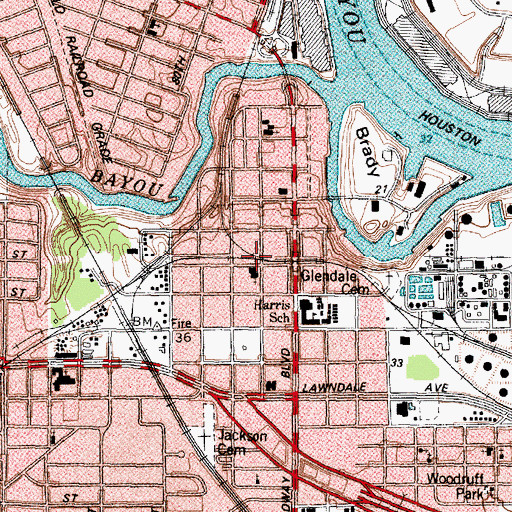 Topographic Map of Santa Cruz Episcopal Church, TX